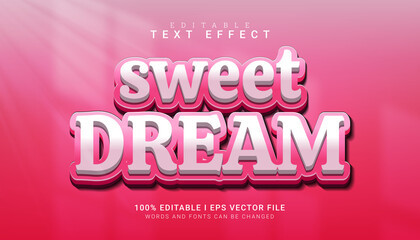 sweet dream editable text effect vector illustration