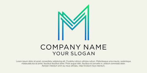 Letter MM Logo Monogram Double M Logo Vector 