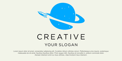 Creative Rocket Concept Logo Design Template