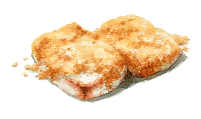 アナログ水彩安倍川餅きなこ餅