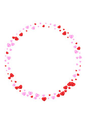 Pink Confetti Background White Vector. Shape Pattern Heart. Red Romance Texture. Violet Heart Party Illustration. Tender Honeymoon Backdrop.