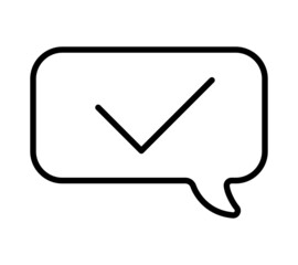 Chatting icon. Human talking with talk bubble. Black stroke isolated on white background. Vector chat pictogram eps10