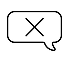 Chatting icon. Human talking with talk bubble. Black stroke isolated on white background. Vector chat pictogram eps10
