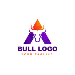 letter k logo with "animal" and "bull head" concept.