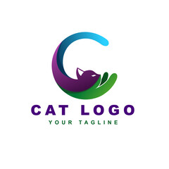 letter k logo with "animal" and "cat" concept.