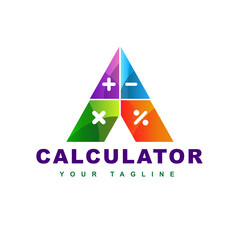 letter k logo with "accounting" and "calculator" concept.