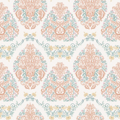 Classical luxury old fashioned damask ornament, royal victorian floral baroque. Seamless pattern, background. Vector illustration.