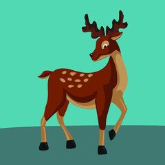 deer with a christmas tree