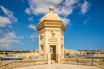 View at the Watchtower in Guardiola Garden in L-Isla (Senglea), Malta