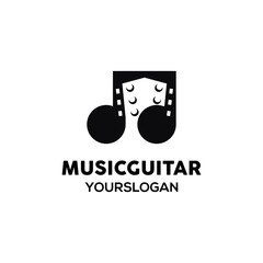 music guitar logo design vector
