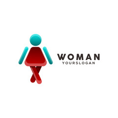woman gradient logo design vector