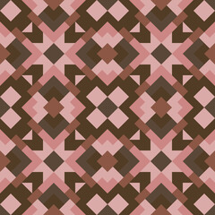 Mosaic seamless texture. Abstract pattern. Vector geometric background of triangles in pink and brown colors