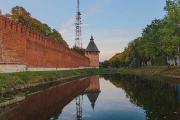 Fortress wall in Smolensk, early autumn