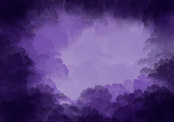 Purple background with clouds of fog for website printing on desktop