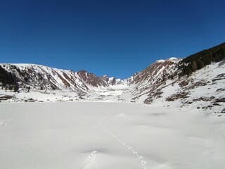 snow covered mountains