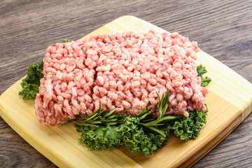 Raw pork minced meat for cooking