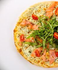 Italian Pizza with salmon and cheese