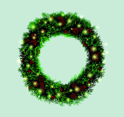 Vector illustration of christmas wreath
