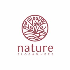 nature logo design. creative oak nature logo design