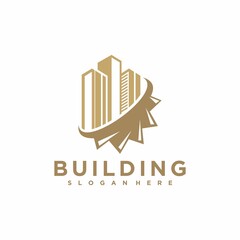 awesome gear building logo design template