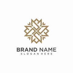 ornament flower logo design template. flower logo design