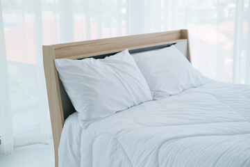 pillow on bed in bedroom