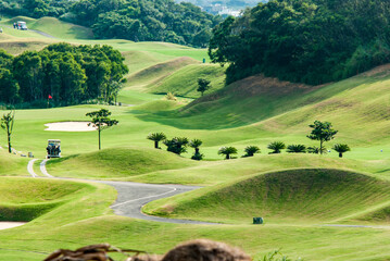 beautiful golf place with nice green color, Taiwan - obrazy, fototapety, plakaty