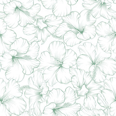 Tropical seamless pattern on white background.