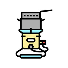 fryer tool for cooking color icon vector. fryer tool for cooking sign. isolated symbol illustration