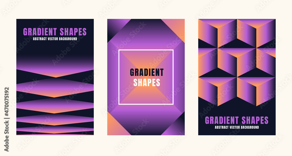 Poster vector illustration - trendy abstract creative minimalist prints and compositions with bright gradie