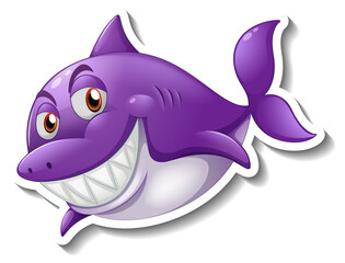 Obraz premium Smiling shark cartoon sticker