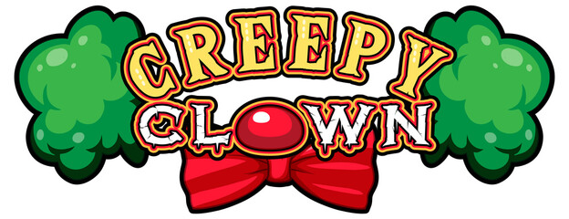 Creepy Clown word logo with clown wig and bow