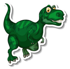Tyrannosaurus dinosaur cartoon character sticker