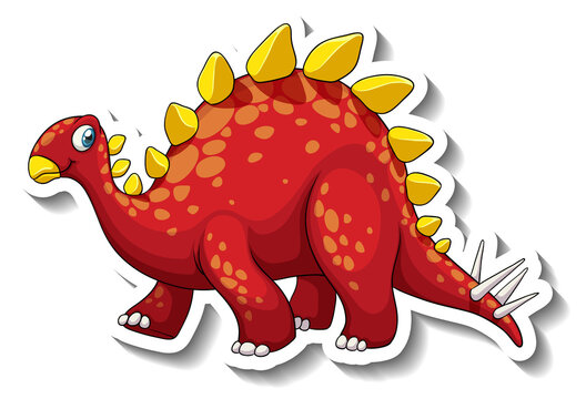 Stegosaurus dinosaur cartoon character sticker