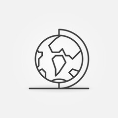 Globe on Stand vector concept icon or symbol in line style