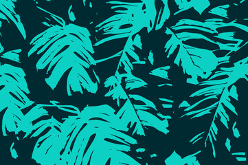 Natural background tropical palm leaves illustration