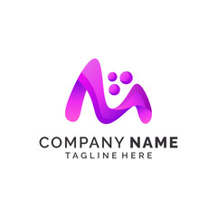 Letter M colorfull Company logo design 