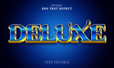Deluxe Golden Luxury editable 3d text effect. Cartoon Layer Style vector