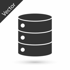 Grey Server, Data, Web Hosting icon isolated on white background. Vector Illustration