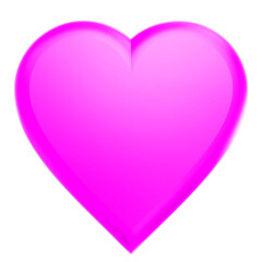 Heart shape - purple pink glossy sign symbol icon - 3d