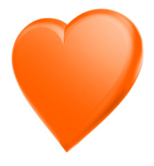 Heart shape - orange glossy sign symbol icon - 3d