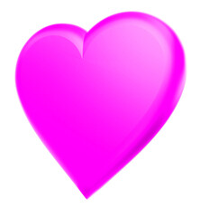 Heart shape - purple pink glossy sign symbol icon - 3d