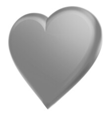 Heart shape - medium gray glossy sign symbol icon - 3d