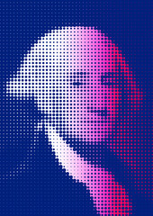 Graphic elaboration of the portrait of George Washington, first president of the United States.