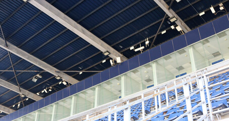 Empty vip room on grandstand stadium.
