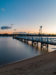 Fototapeta na wymiar Dawn view of a jetty at Parramatta River, Sydney, Australia.