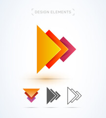 Vector abstract arrow logo design template. App icon