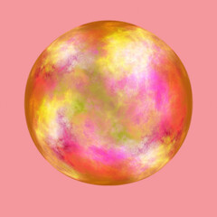 Obraz premium Colorful galaxy,world on pink pastel background