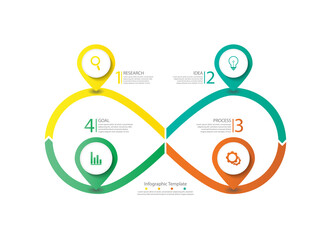 Presentation business abstract background infographic template colorful with 4 step