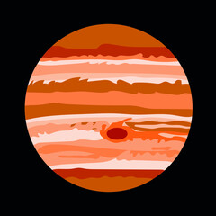 vector planet jupiter. planar image of the solar system gas giant © Marina